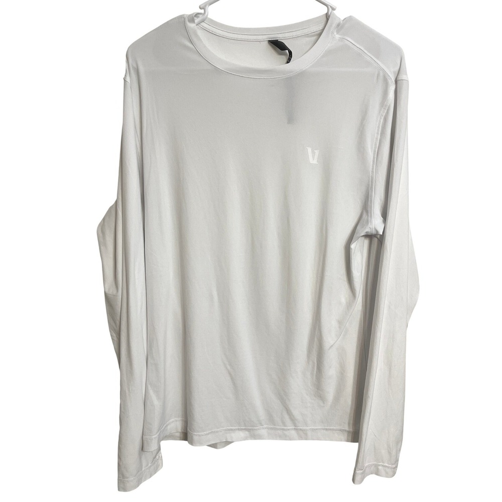 Vuori Strato Tech Long Sleeve Performance Tee White Men's M Athleisure V1040